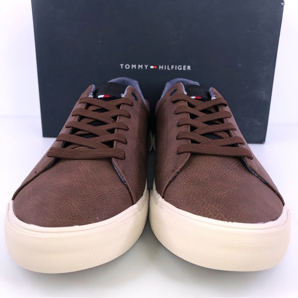 Tommy Hilfiger Mens Ref Brown Trainers Sneakers Shoes - Picture 5 of 9